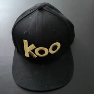 Koo Koo Kanga Roo Baseball Cap, Hat Black Spellout Snapback Gold Embroidery